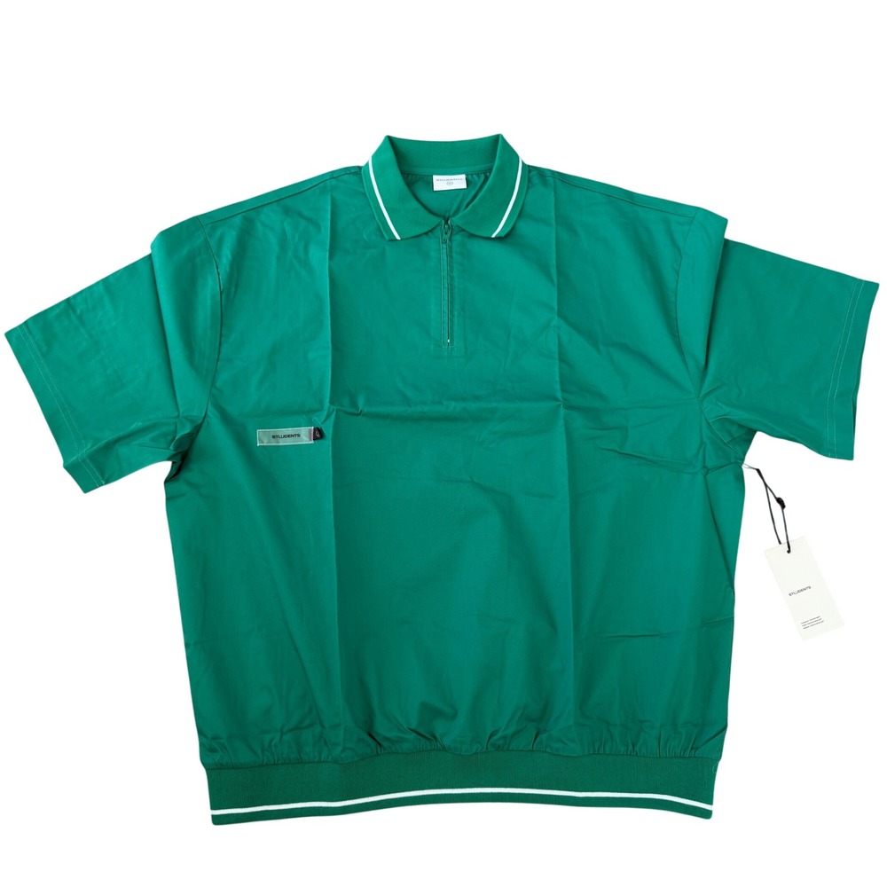 Students Golf Mens XL Green Quarter Zip Short Sleeve Polo Shirt NWT